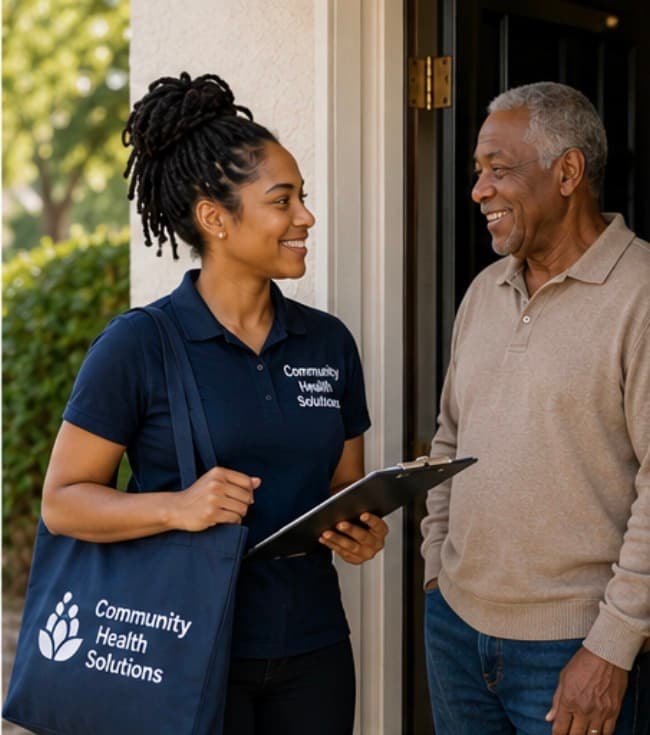 Individuals living with chronic conditions receiving community health support